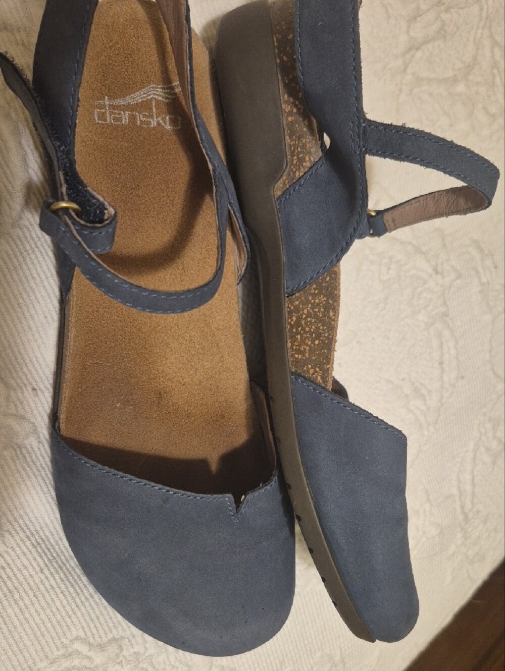 Dansko Blue Leather Closed-Toe Slingback Clogs, Size 40 - Picture 6 of 6